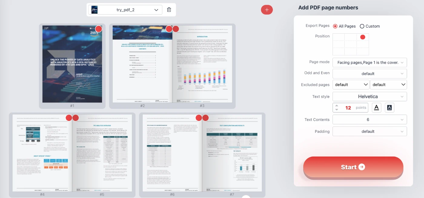 Add PDF page numbers-Advanced Page Modes & Facing Pages