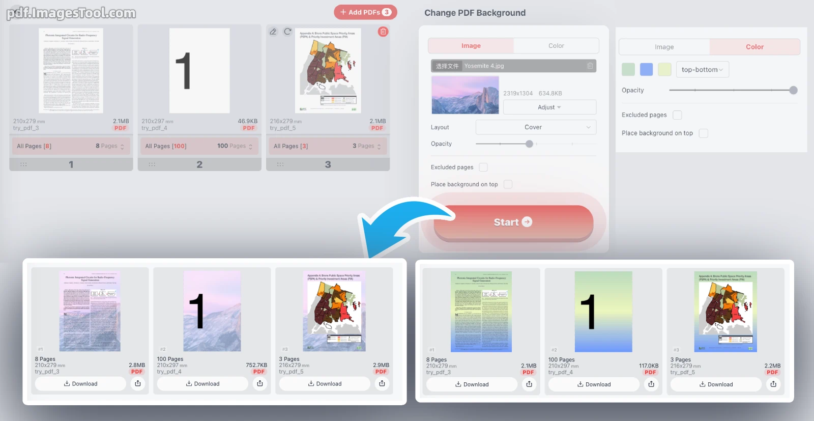 Change PDF Background Color and Image