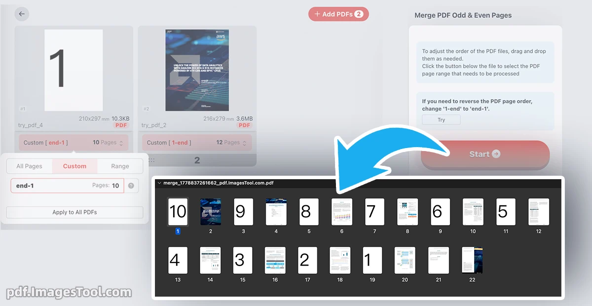 Professional PDF Odd and Even Pages Merger Tool