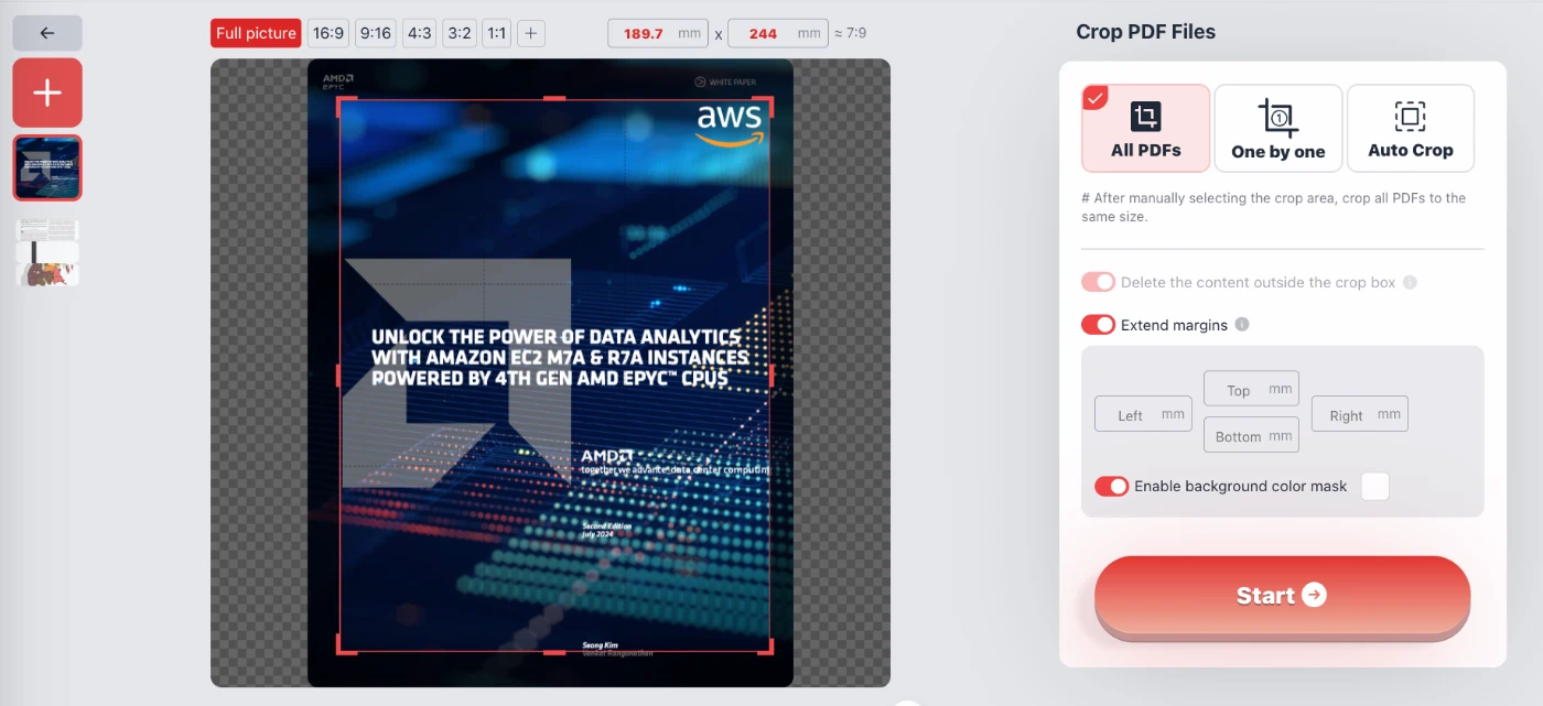 Ritaglia tutti i PDF