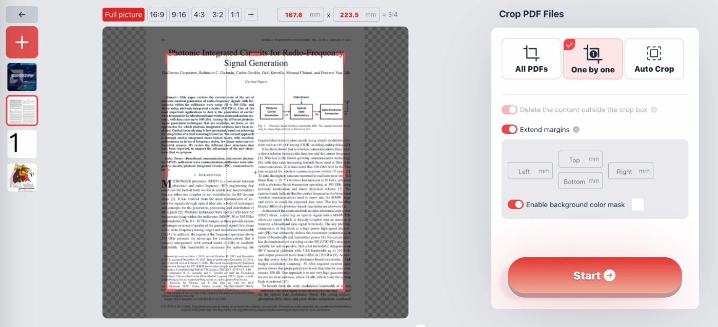 Ritaglia PDF uno per uno