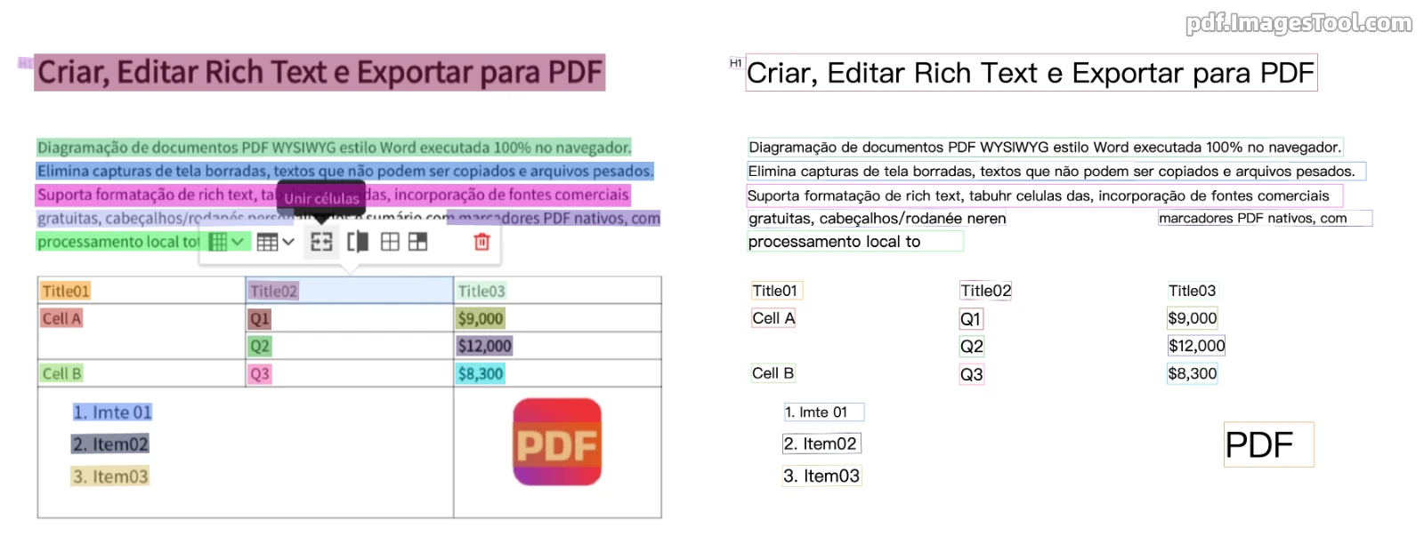 Demonstração de OCR de PDF digitalizado em português