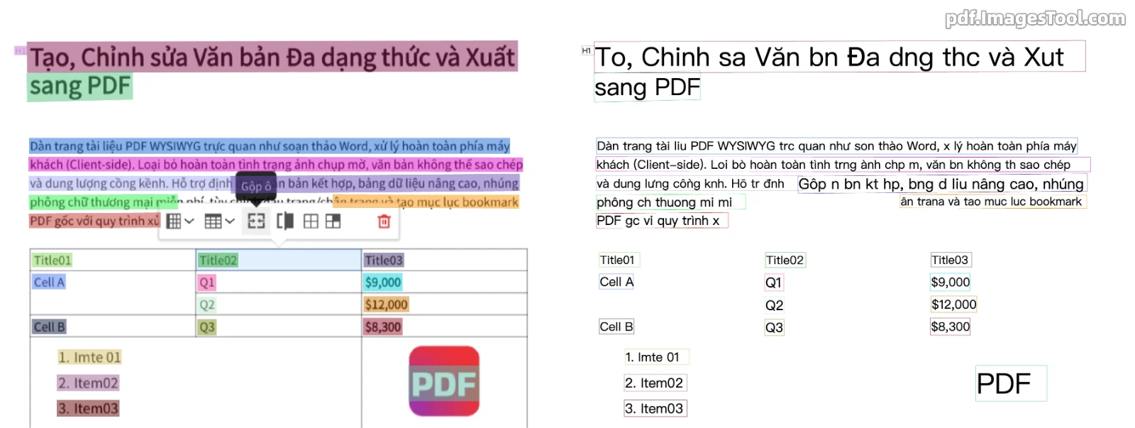 Bản demo OCR PDF quét tiếng Việt