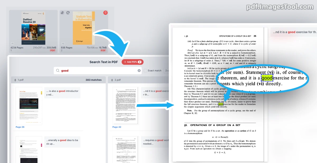 Fast Batch Search Multiple PDFs Text, Metadata and Bookmarks